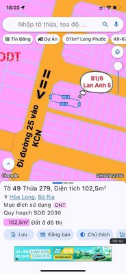 Bán Lô Đất Đường 25 Dự Án Lan Anh 5 Hoà Long Bà Rịa gần KCN Sonadezi — ảnh 1