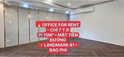 Office for rent – chỉ 7 t.r 15m² • mặt tiền đường landmark 81 — ảnh 1