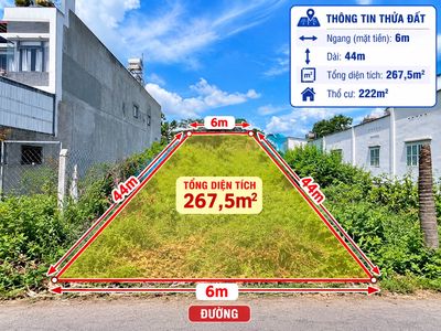 Giảm giá bán gấp-đất khu việt kiều,tân thông hội,củ chi-267,5m2-435tr — ảnh 1