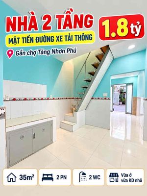 (1.8tỷ) nhà 2 tầng - MTKD - gần chợ Tăng Nhơn Phú - 35m2 — ảnh 1