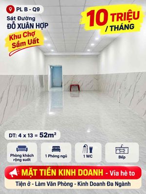 (10tr) Cho Thuê Nhà Mặt Tiền Kinh Doanh sầm Uất - Khu Chợ - gần ĐXH — ảnh 1
