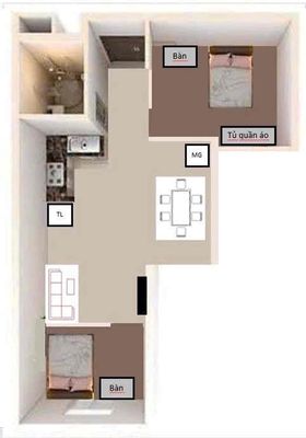 Căn hộ chung cư moscow tower tân thới nhất đông hưng thuận 54m2 giá 2. — ảnh 1
