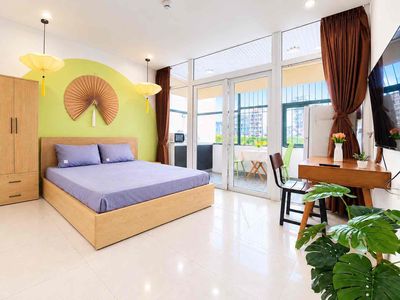 Cho thuê căn hộ nguyên tầng 4, 1pn 40m2 riêng biệt, ban công siêu lớn — ảnh 1