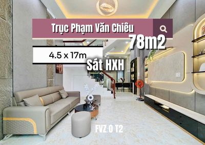 Bán nhà 78m2, sát hxh thông,phạm văn chiêu gò vấp,4.5x17m,2 tầng, 6 tỷ — ảnh 1