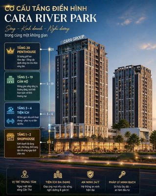 Bán hoặc cho thuê căn hộ cao cấp CARA RIVER PARK Cần Thơ — ảnh 1
