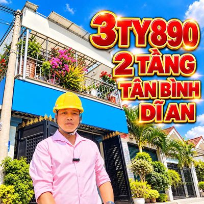3ty890 tân bình dĩ an 92m2 1 lầu 1 trệt tặng nội thất sân đường xe hơi — ảnh 1