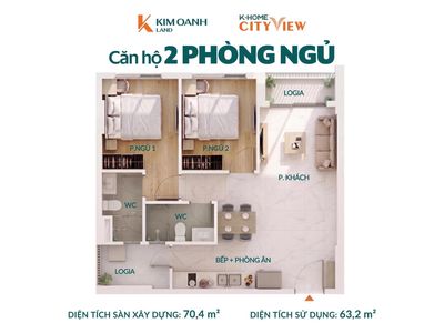 Bán căn hộ K-Home Cityview Đồng Nai, 43m2, NOXH giá tốt — ảnh 1