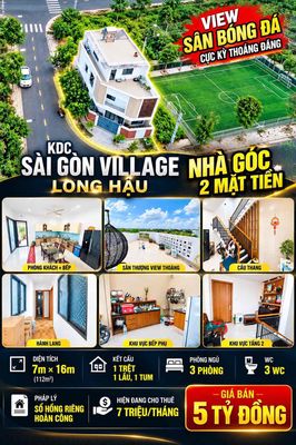 KDC Sài Gòn Villagec.Căn Góc 2 mặt tiền . 1 trệt , 1 lầu , Sân Thượng — ảnh 1