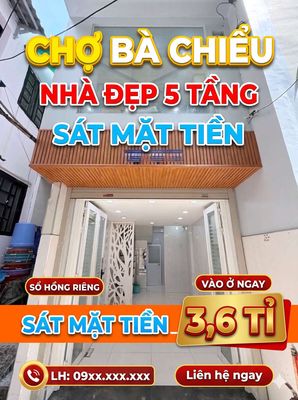 Nhà chợ Bà mới đẹp ở ngay 5 tầng SD 80m2 cách 30m ra mặt tiền — ảnh 1